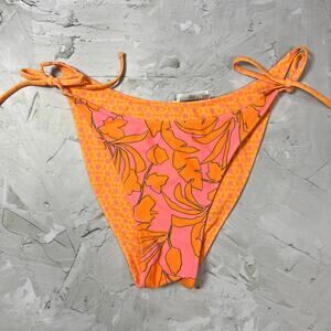 NEW Wild Fable Reversible Bikini Bottom Size XL Orange Floral Cheeky TARGET NWT